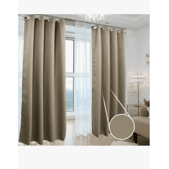 Set 2 Cortinas Blackout Premium 280x220cm color beige