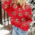 thumbnail image 5 of BOOMNY Christmas Womens Sweater Long Sleeve Sweaters for Women Xmas Deer Embroidery Crewneck Knit Pullover Trendy Tops 2025 Fall Winter Knitwear, 5 of 5