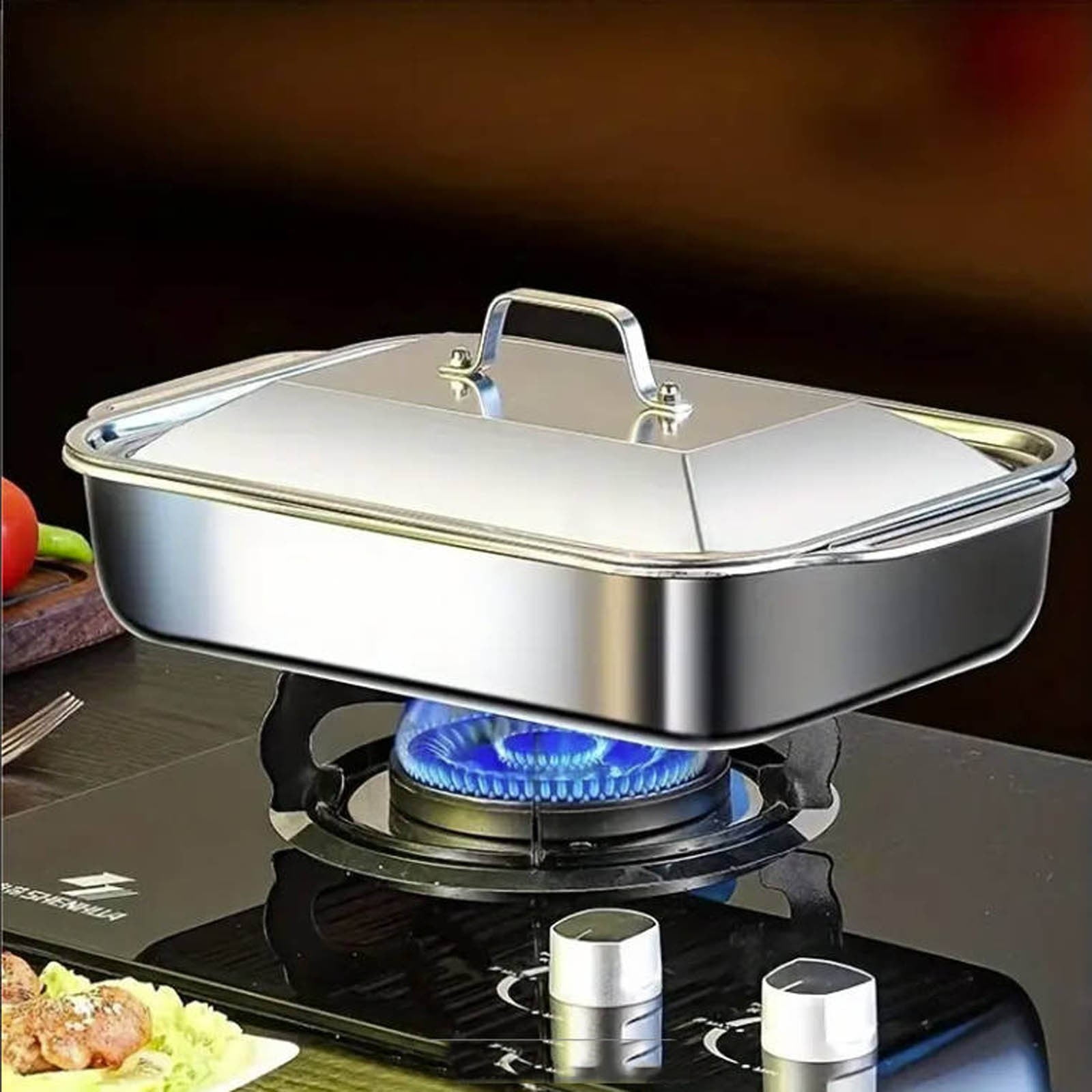 Heavy Duty Non Stick Stainless Steel Baking Sheet with Lid for Versatile Holiday Celebrations and Buffet Heating