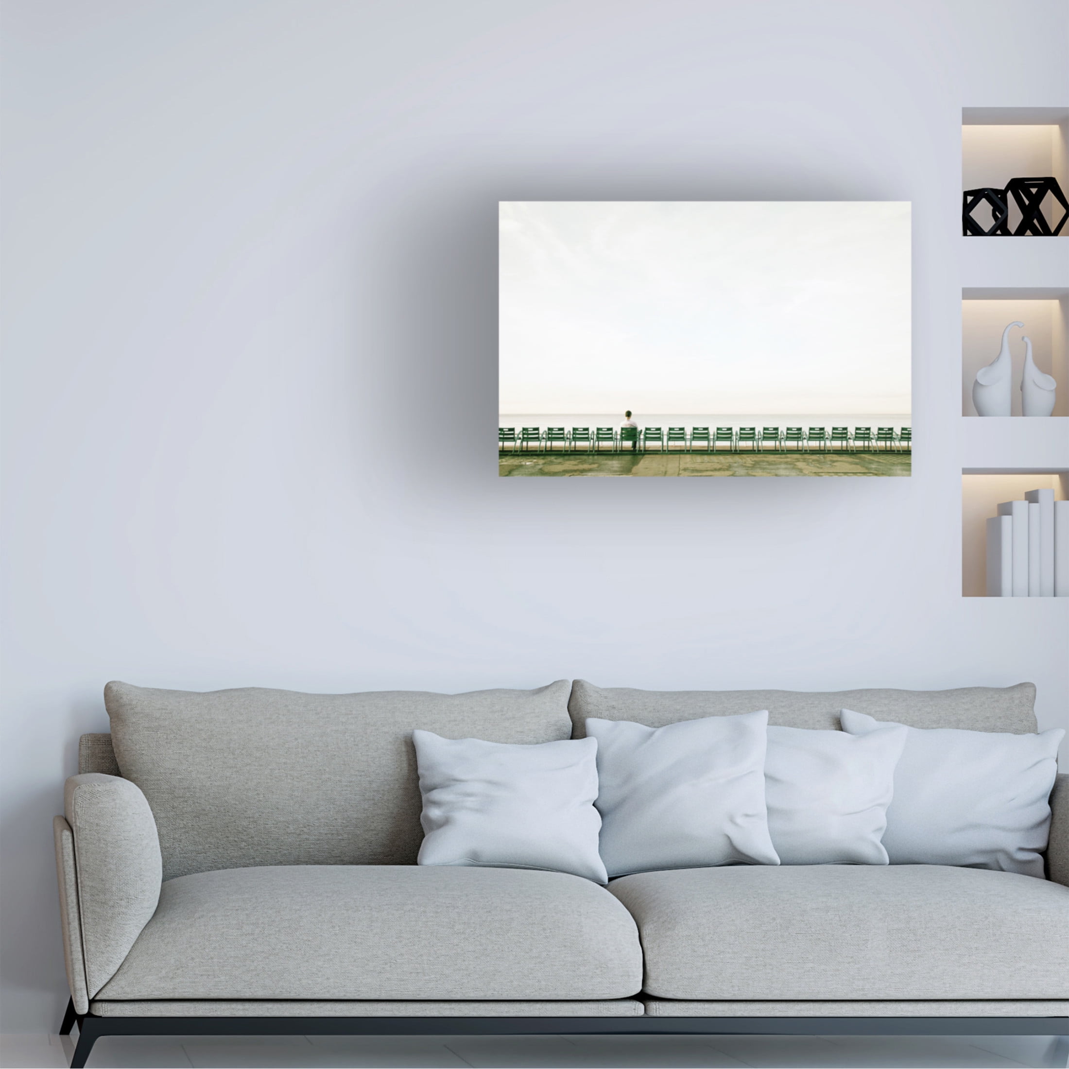 Canvas Wall Art - Carina Okula 'Beach Solitaire' Wall Art for Living Room, Bedroom, or Office Décor by Trademark Fine Art - 24 x 16 Inches
