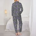 thumbnail image 3 of Pajama Sets for Women 2 Pcs, Purple Butterflies Button Down Long Sleeve Sleepwear Lounge PJ Sets, 3 of 6
