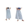 thumbnail image 3 of Womens Wide Leg Jeans Baggy Elastic Waist Button Boyfriend Casual Loose Denim Pants with Pockets Light Blue XXL, 3 of 9