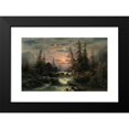 thumbnail image 2 of Albert Rieger 24x17 Black Modern Framed Museum Art Print Titled - Mountain Stream in the Moonlight, 2 of 5