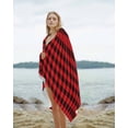 thumbnail image 2 of Red Black Buffalo Plaid Beach Towels Oversized Super Absorbent, Black Red Checkered Lightweight Bath Towel Quick Dry Sets For Bathroom/Pool/Rv Camping/Beach Play/Gym Room/Picnic 35"x70", 2 of 8