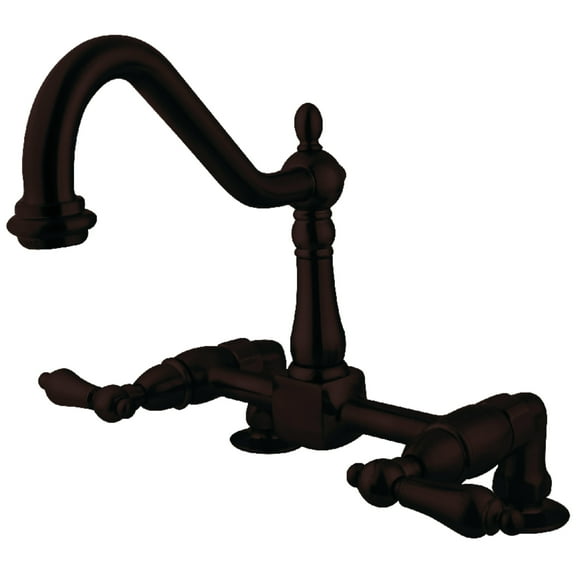 Kingston Brass KS1145AL Heritage Bridge Kitchen Faucet, Oil Rubbed Bronze