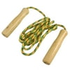 Unique Bargains Exercise Fitting Fitness Wood Handle Yellow Green Skipping Jump Rope 2M