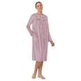 thumbnail image 3 of Aria Women’s Long Sleeve Strech Velour 44" Sleepwear Gown with Braided Trim, Sizes XS-5X, 3 of 7