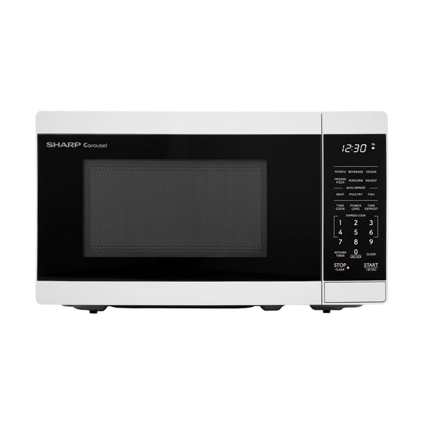 Horno microondas Sharp Compact, 0.7 pies cúbicos, 700 W, blanco