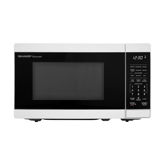 Horno microondas Sharp Compact, 0.7 pies cúbicos, 700 W, blanco