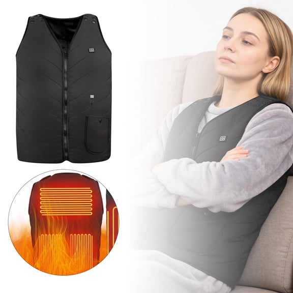 USB Heated Vest Jacket for Men & Women, Electric Heating Sleeveless Jacket - Adjustable Temperature Vest for Motorcycle, Fishing, Skiing & Winter Outdoor Work