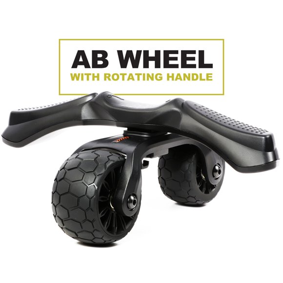 PRCTZ Ab Wheel with Rotating Handle (Black)