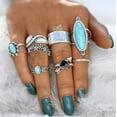 thumbnail image 2 of Howlite Turquoise Ring Set Of 8, 2 of 2