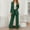 Green, variant on Women's 2024 Fall 2 Piece Blazer Set Casual Loose Long Blazer Jackets and Dressy Wide Leg Pant Suits Solid Color Trendy Clothes