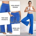 thumbnail image 5 of NELEUS Womens 31" Wide Leg Pants Athletic Yoga Stretch Loose Legging Casual Sweatpants with Pockets,Blue,US Size M, 5 of 12