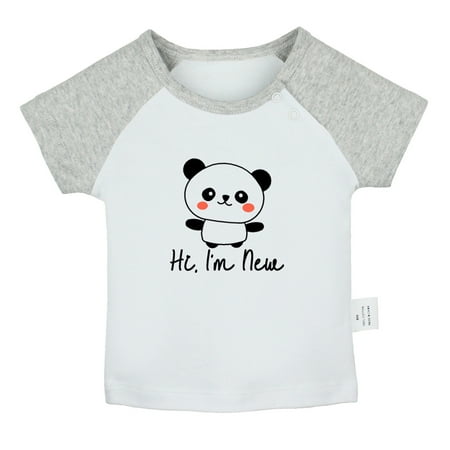 

Hi I m New Funny T shirt For Baby Newborn Babies T-shirts Infant Tops 0-24M Kids Graphic Tees Clothing (Short Gray Raglan T-shirt 6-12 Months)