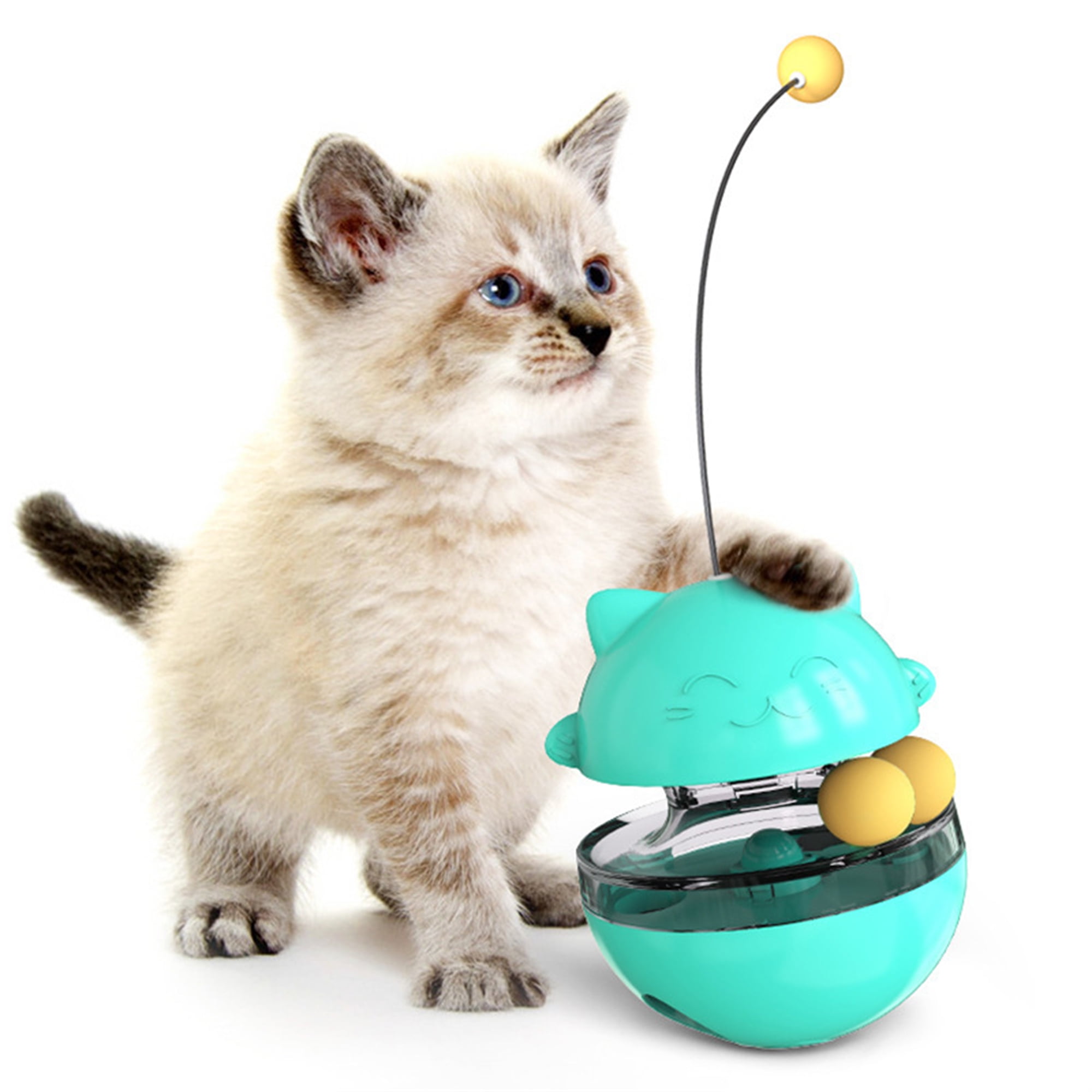 Interactive Cat Treat Toy Adjustable Cat Food Dispenser with Swing