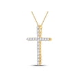 thumbnail image 2 of L U DIAMONDS 14k Yellow Gold Diamond Cross Pendant 1-1/2 Ctw, 2 of 3