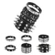 thumbnail image 1 of Conjunto de pulseras de cuero con picos punk rock de 9 piezas Uxcell, pulseras ajustables de 8.7"/22cm para fiestas de Halloween, accesorios emo grunge, negro, 1 of 6