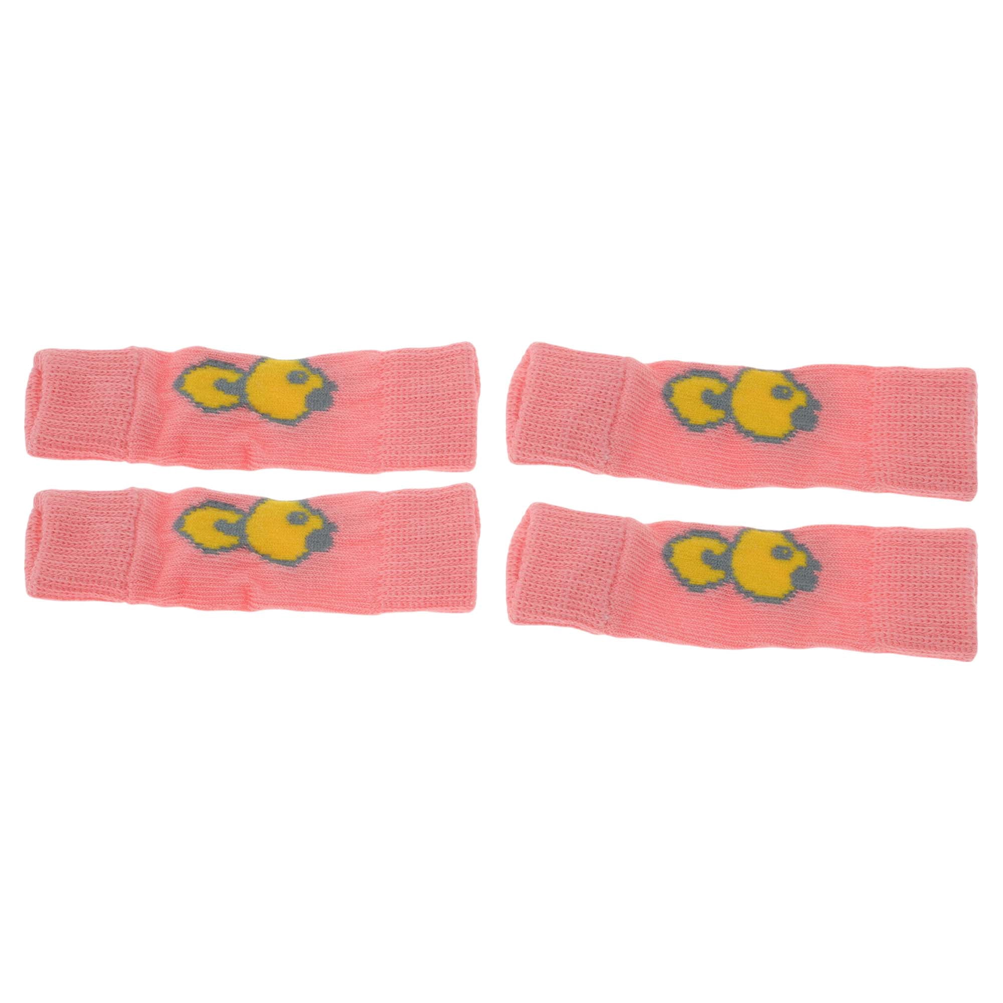 Unique Bargains Pack of 4 Dog Leg Soft Knitted Dog Socks Joint Protection Pink Pig S