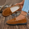 thumbnail image 4 of Womens Winter Loafers Suede Furry Lined Round Toe Slip on Low Top Booties Thick Soft Sole Lightweight Walking Shoes Brown Size 6.5, 4 of 7
