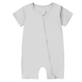 thumbnail image 2 of Einccm Unisex Baby Short Sleeve Bamboo Romper - Soft Breathable Zipper Front Bodysuit Jumpsuit for Infants and Toddlers 0-24 Months, 2 of 8