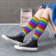 thumbnail image 5 of Balery Colorful Glitter Rainbow Calcetines novedosos Calcetines deportivos Calcetines hasta la rodilla Calcetines de algodón Calcetines originales y geniales, 5 of 6