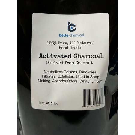 2 Pounds - Organic Coconut Activated Charcoal Powder - Food Grade, Kosher - Teeth Whitening, Facial Scrub, Soap