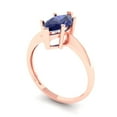 thumbnail image 2 of 1.5 ct Marquise Cut Simulated Tanzanite Solitaire 14K Rose Gold Womens Engagement Ring, 2 of 5