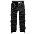 thumbnail image 2 of IROINNID Mens Cargo Pants Solid Color Overalls Multi-Pocket Pants Rigid Waist Pants, 2 of 5