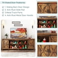 thumbnail image 2 of ChVans 80" Farmhouse Sliding Barn Door TV Stand for TVs Up to 90" TVs, Entertainment Center Console Table with Adjustable Shevles, 2 of 7