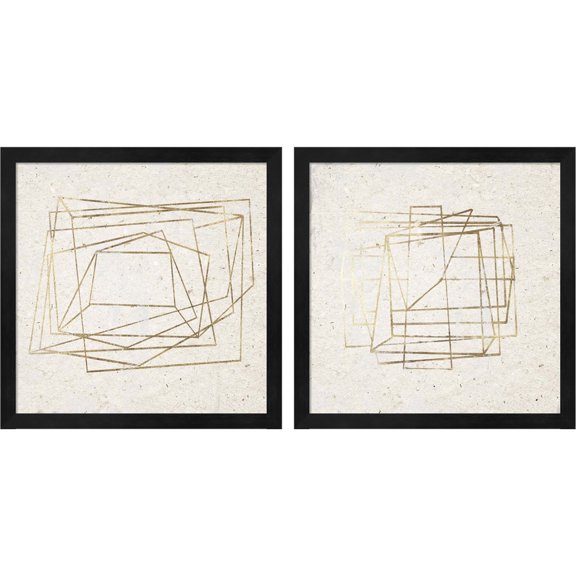 Great Art Now Golden Embrace by Aimee Wilson, 2 Piece Framed Art Set Each 13"W x 13"H