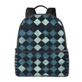 thumbnail image 2 of Lightweight Backpack With Adjustable Shoulder Strap Empty Bag Upright 12×14.5in For Weekend Holiday Travel Hiking Darkslateblue Houndstooth Vintage Texture Hand-Drawn Sketch_1, 2 of 5