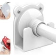 thumbnail image 1 of 2 Pack Shower Curtain Rod Holder, Universal Cartoon Style Acrylic 3M Adhesive Wall Mount Holder for Shower Curtain Rod (Shower Curtain Rod Not Included) (White), 1 of 3