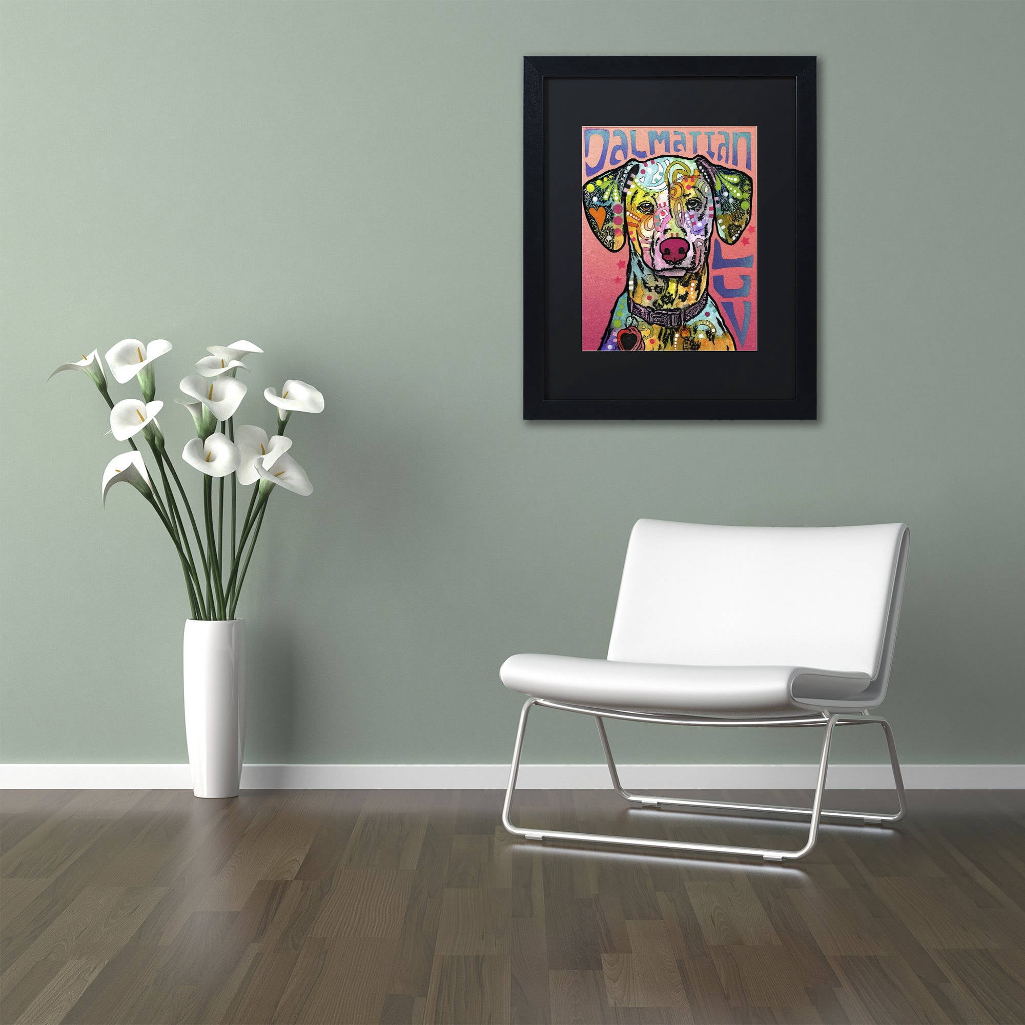 Trademark Fine Art 'Dalmatian Luv' Canvas Art by Dean Russo, Black Matte, Black Frame