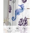 thumbnail image 6 of Seahorse Coral Coastal Sheer Curtains 84 Inch Length 2 Panels Set for Living Room/Bedroom, Nautical Summer Beach Ocean Sea Kitchen Curtains Grommet Semi-Sheer Curtains Window Treatments 42"x84"x2, 6 of 7