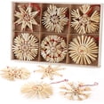 thumbnail image 1 of Estrella De Paja El Árbol De Navidad, Juego De 24 Estrellas De Paja Festivas - Colgante De Paja Natural Para Decoraciones Para Árboles De Navidad, Decoraciones Navideñas - Con Una Hermosa, 1 of 4