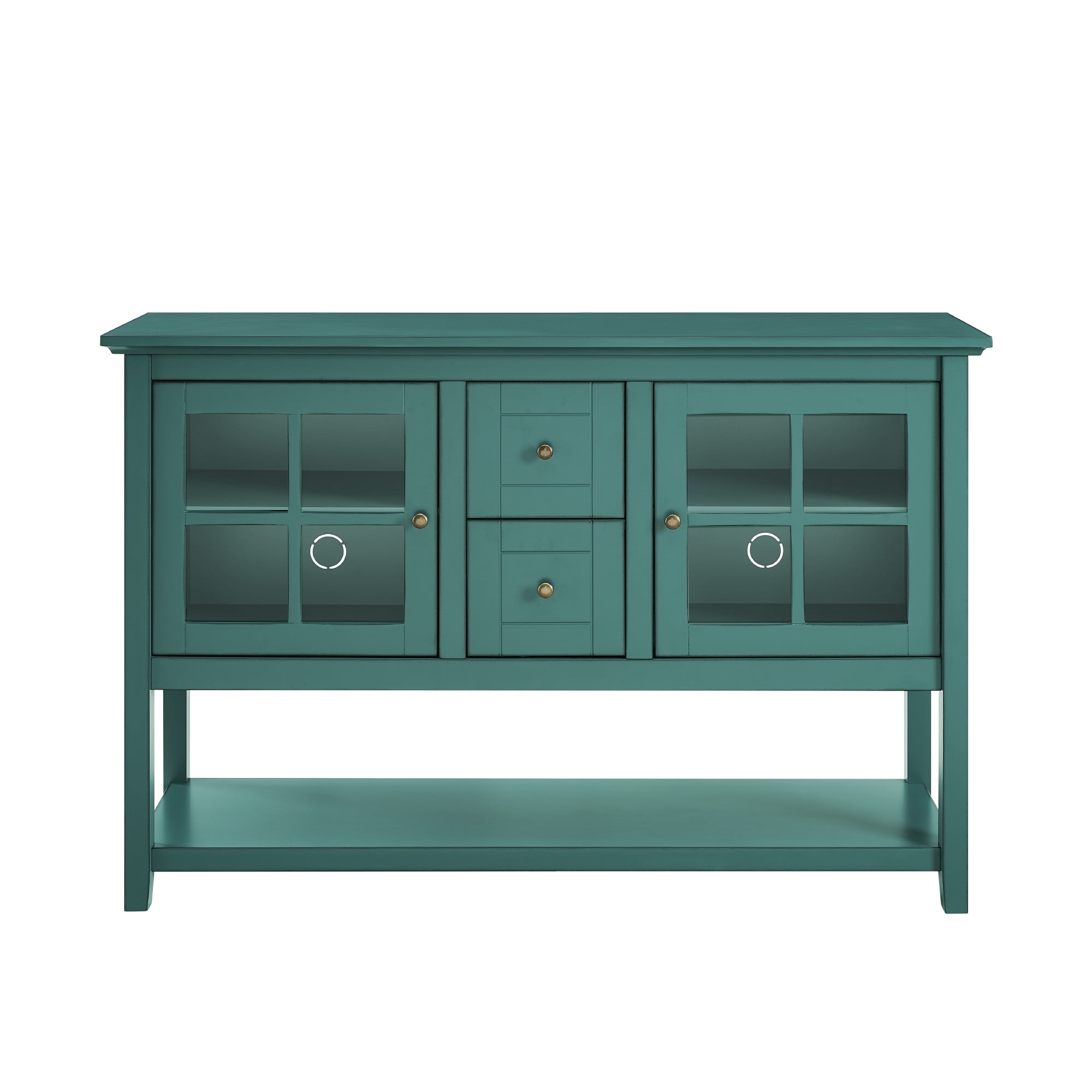 Manor Park Modern 52” Glass Door Dining Buffet Table, Dark Teal