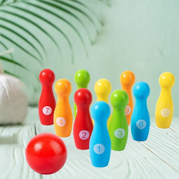 Bowling Pins Ball Toys Mini Bowling Set Fun Indoor Family Party Games with  Pins and Educational Toy Birthday Gift for Kids Toddlers 