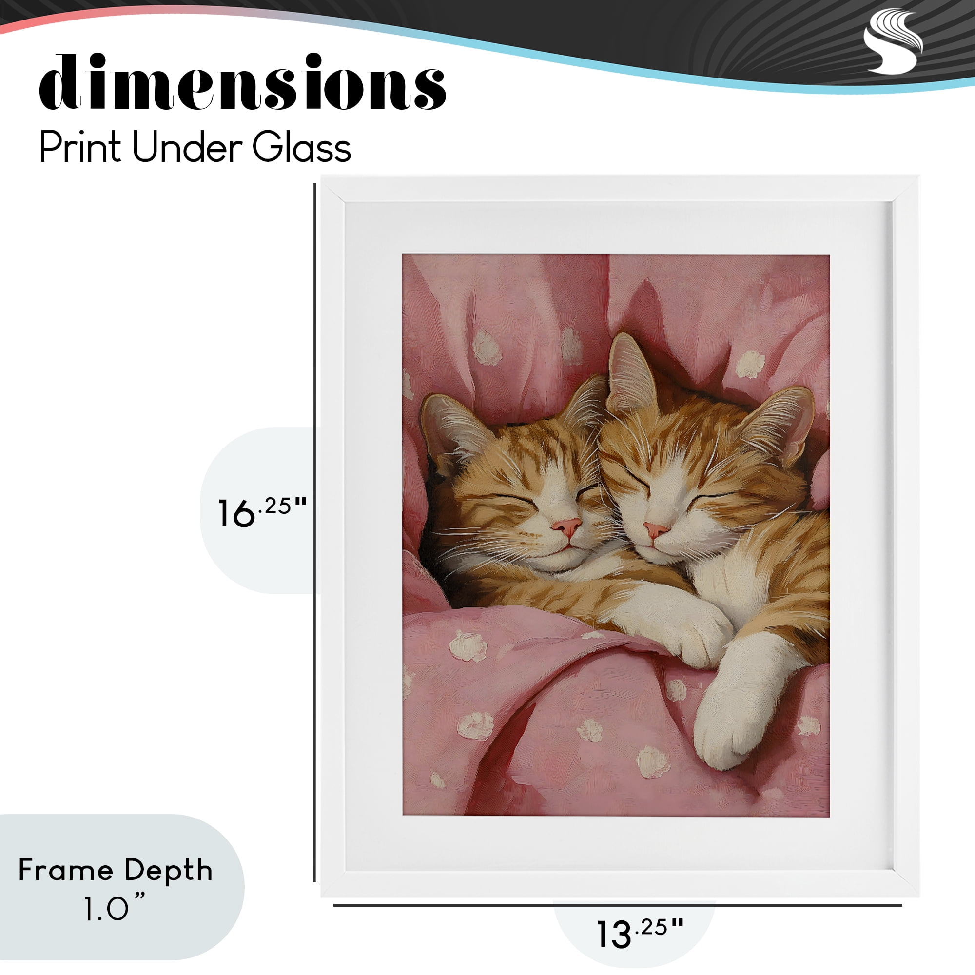 Stupell Industries Sleeping Orange Cats Embrace White Framed Print Under Glass, design by The Prints Vibe