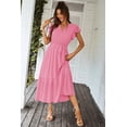 thumbnail image 4 of Vestido PRETTYGARDEN Floral Boho Cruzado con Cinturón Rosa Talle S, 4 of 7