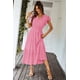 thumbnail image 4 of Vestido PRETTYGARDEN Floral Boho Cruzado con Cinturón Rosa Talle S, 4 of 7