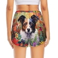 thumbnail image 2 of Lsque Colorful Flower Dog Printed Women's Running Shorts with Liner Pockets,Elastic Quick Dry Workout Athletic Gym Yoga Shorts,Womens High Waist Shorts-XX-Large, 2 of 9