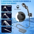 thumbnail image 3 of Portable Smart Shower Pump with Intelligent LED Display & 4 Spray Modes, Portable Shower Pump for Travel & Home, IPX8 Rechargeable Camp Shower for Hiking, Travel, Car, Pet(Q), 3 of 7