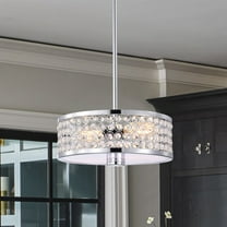 Eudocia 13 in. 2-Light Indoor Polished Chrome Finish Chandelier with Light Kit