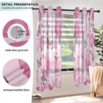 thumbnail image 4 of 2 Panels Set Blackout Curtains Thermal Insulated Sun Protection Room Darkening Drapes for Bedroom Pink Roses and Butterflies, 4 of 6