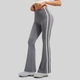 thumbnail image 2 of hoksml Womens Pull On High Waisted Flared Leggings Stretchy Side Stripe Yoga Pants for Workout Casual Multiple Colors, 2 of 7
