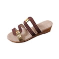 thumbnail image 2 of ATENAR Women Sandals Outdoor Comfortable Sandals for Women Slide Shoes Women Wine 5.5, 2 of 8
