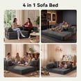 thumbnail image 6 of LazySunsets Sofa Bed Convertible Boneless Couch Corduroy Modular Couch Bed with Fixed-Shape Frame & Removable Armrests for Living Room, Bedroom Gray, 6 of 8
