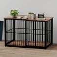 thumbnail image 6 of Large Dog Crate Furniture for Large Dogs, Retractable Dog Kennel Furniture, Wooden Dog Kennel Indoor, Heavy-Duty Dog Cage Furniture with 3 Levels of Adjustable Size,45.6" L, XL, Rustic Brown, 6 of 8