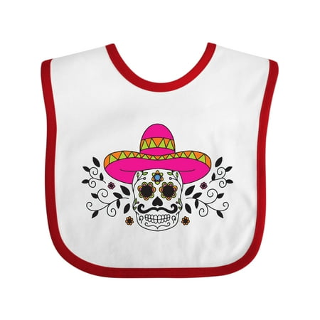 

Inktastic Sugar Skull Illustration with Floral Filigree Cinco De Mayo Boys or Girls Baby Bib